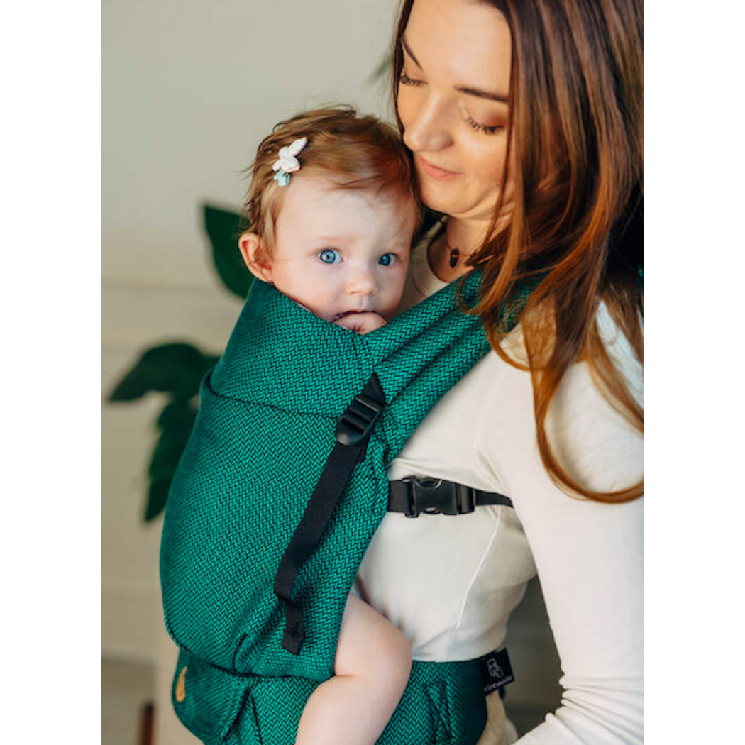 MAŁA JODEŁKA SZMARAGD - Moje Pierwsze Nosidełko LennyLight - Splot Jodełkowy, 100% bawełna - Standard - LennyLamb