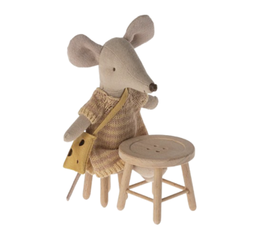 Zestaw stolik i taboret dla myszek - Table And Stool Set Mouse - Maileg