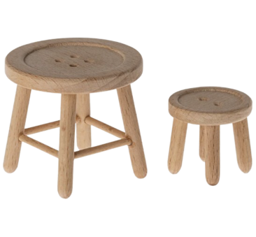 Zestaw stolik i taboret dla myszek - Table And Stool Set Mouse - Maileg