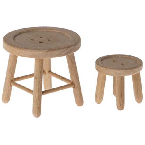 Zestaw stolik i taboret dla myszek - Table And Stool Set Mouse - Maileg