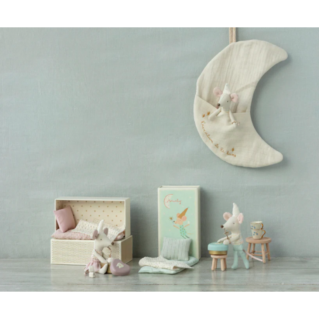 Myszka Wróżka Zębuszka - Tooth Fairy Mouse Blue In Matchbox - Little Brother - Maileg