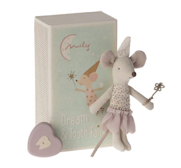 Myszka Wróżka Zębuszka - Tooth Fairy Mouse Rose In Matchbox - Little Sister - Maileg