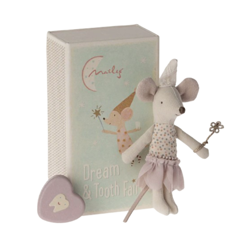 Myszka Wróżka Zębuszka - Tooth Fairy Mouse Rose In Matchbox - Little Sister - Maileg