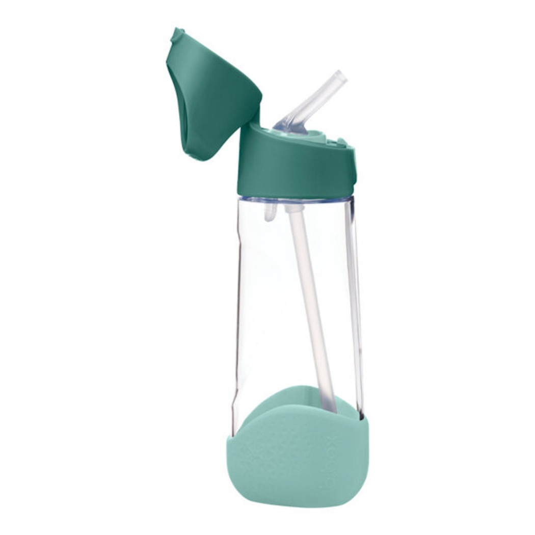 Emerald Forest - Tritanowy Bidon Do Picia - Butelka ze słomką 600 ml  - B.BOX - zielono/ miętowy