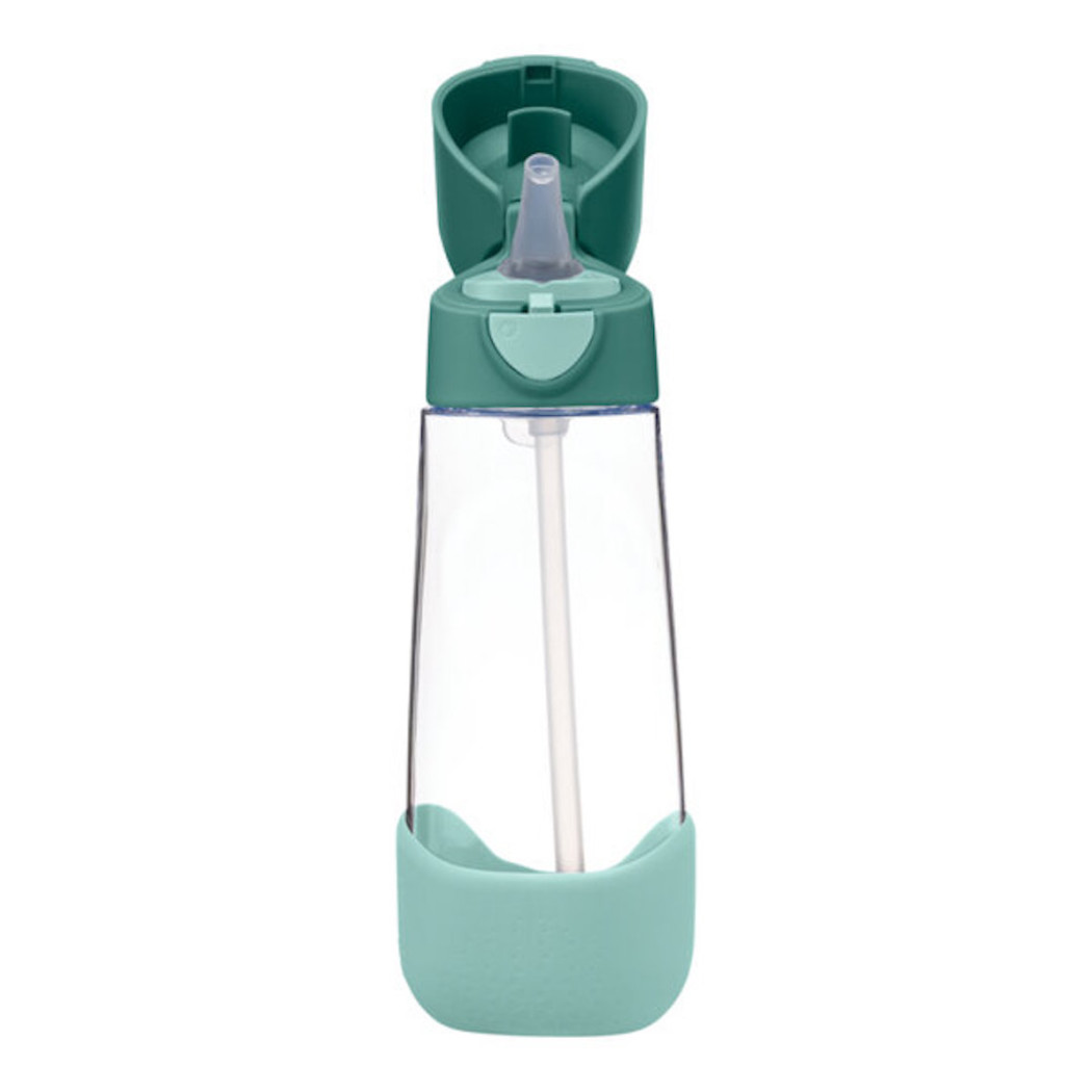 Emerald Forest - Tritanowy Bidon Do Picia - Butelka ze słomką 600 ml  - B.BOX - zielono/ miętowy
