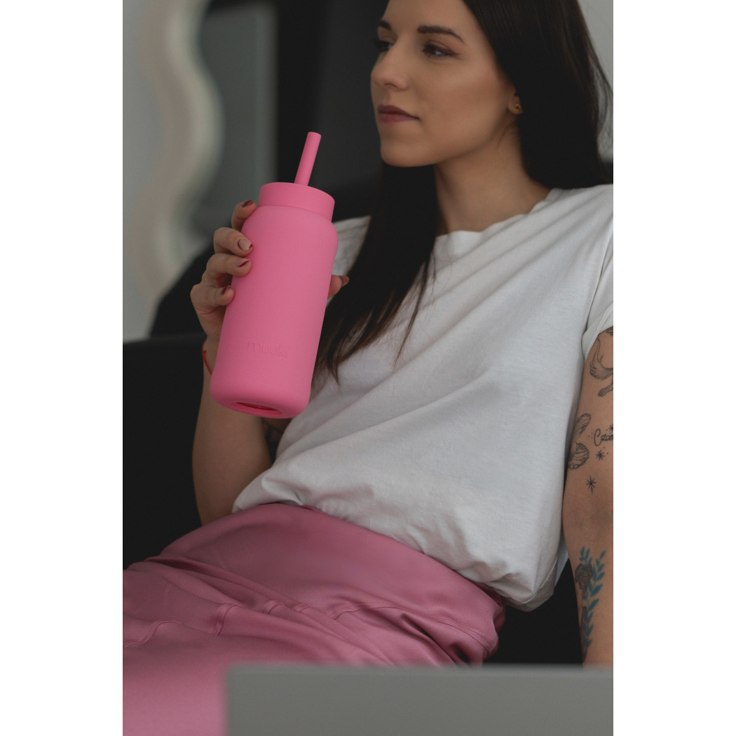 Butelka Szklana na Wodę - Flamingo Pink - 720 ml - Muuki
