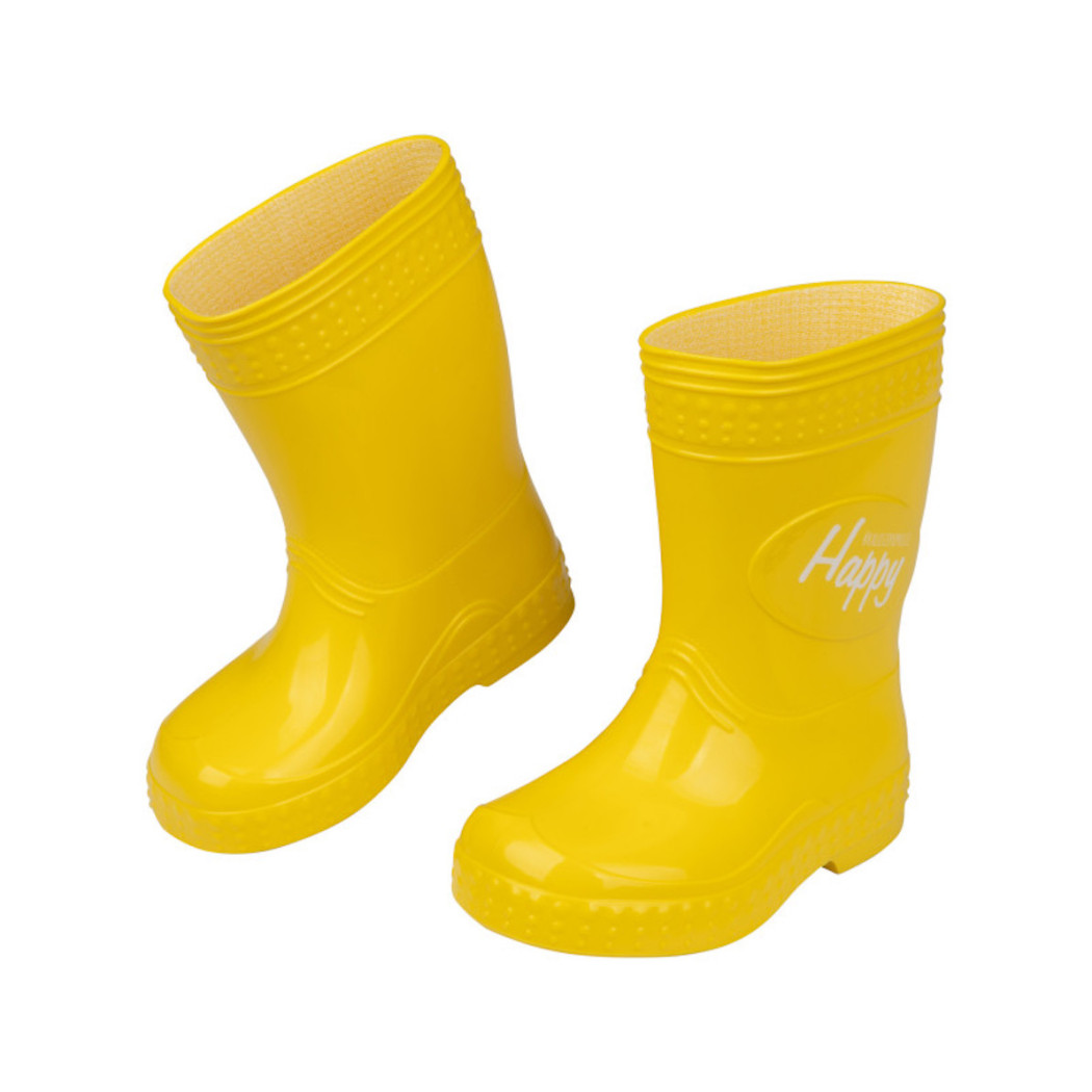 Żółty/ Happy -  rozm. 19/20 - Kalosze Dziecięce + worek/plecak - Colorfull - kaloszepoprosze Kalosze Poproszę