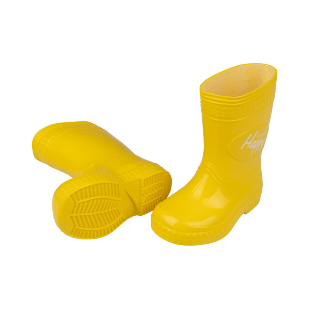 Żółty/ Happy -  rozm. 19/20 - Kalosze Dziecięce + worek/plecak - Colorfull - kaloszepoprosze Kalosze Poproszę