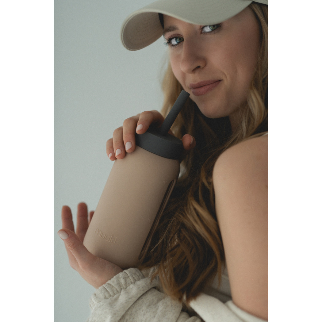 Butelka Szklana na Wodę - Milk Coffee - 720 ml - Muuki