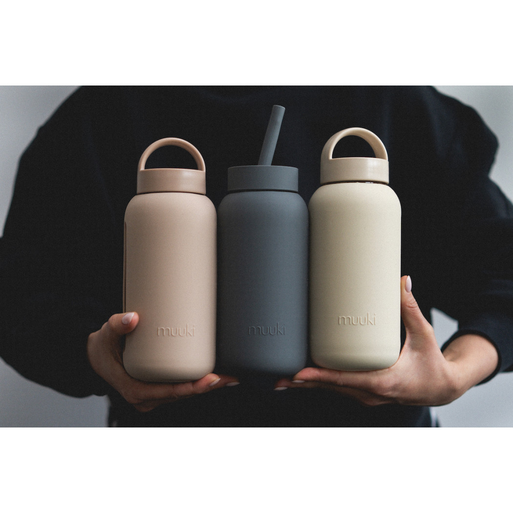 Butelka Szklana na Wodę - Smoke Grey - 720 ml - Muuki