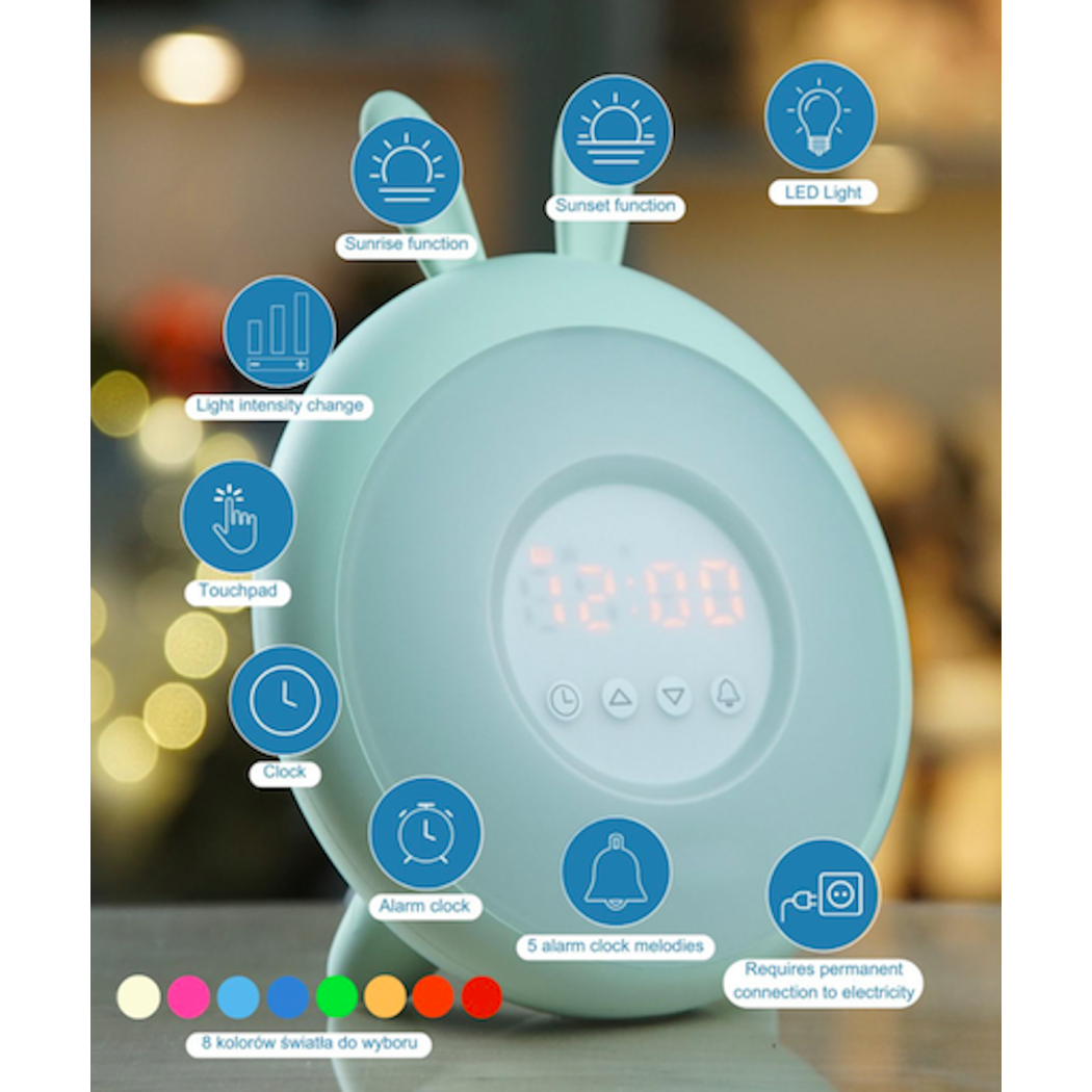 Zielony Króliczek - Lampka Budząca Światłem - Rabbit & Friends