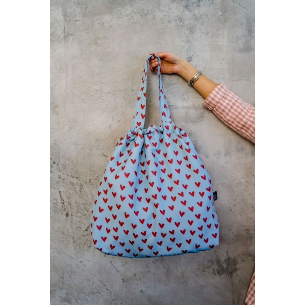 Heartbeat Blue - Shopper Bag z Kieszonką - Torba na zakupy - La Millou