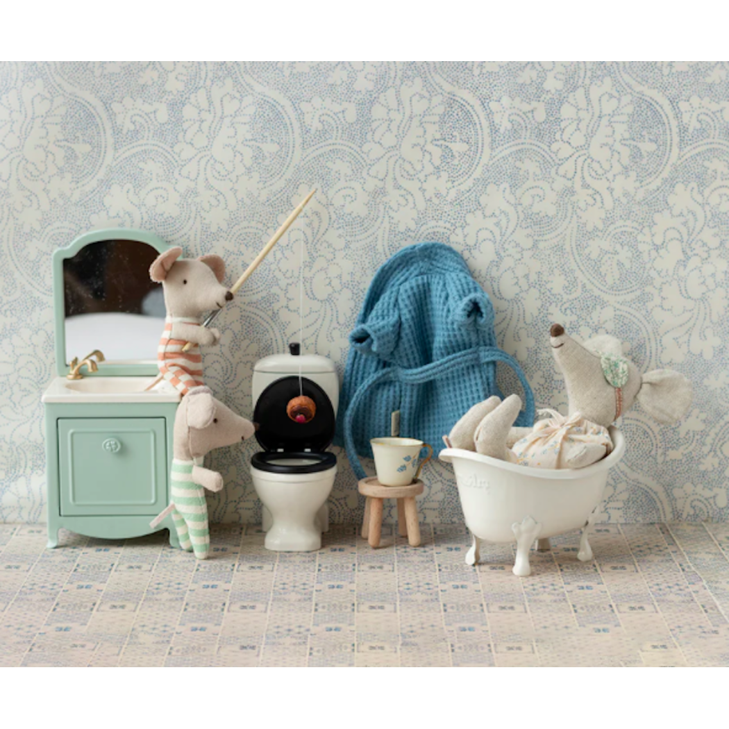 Mint - Szafka z Lustrem i Umywalką - Sink Dresser Mouse - Akcesoria Dla Lalek - Maileg