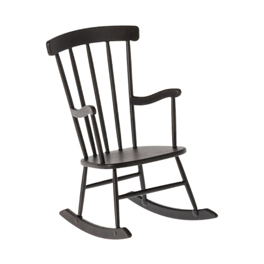 PROMOCJA Fotel Bujany Antracyt - Rocking Chair Mini - Anthracite - Maileg