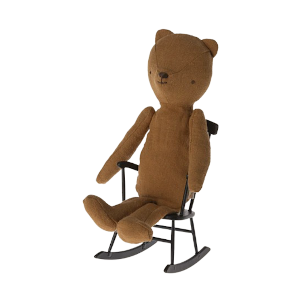 PROMOCJA Fotel Bujany Antracyt - Rocking Chair Mini - Anthracite - Maileg