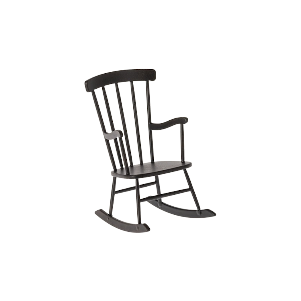 PROMOCJA Fotel Bujany Antracyt - Rocking Chair Mini - Anthracite - Maileg
