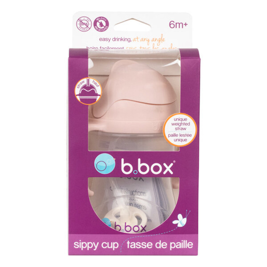 Pastelowo Różowy Innowacyjny Bidon ze Słomką Niekapek 240 ml- B.BOX