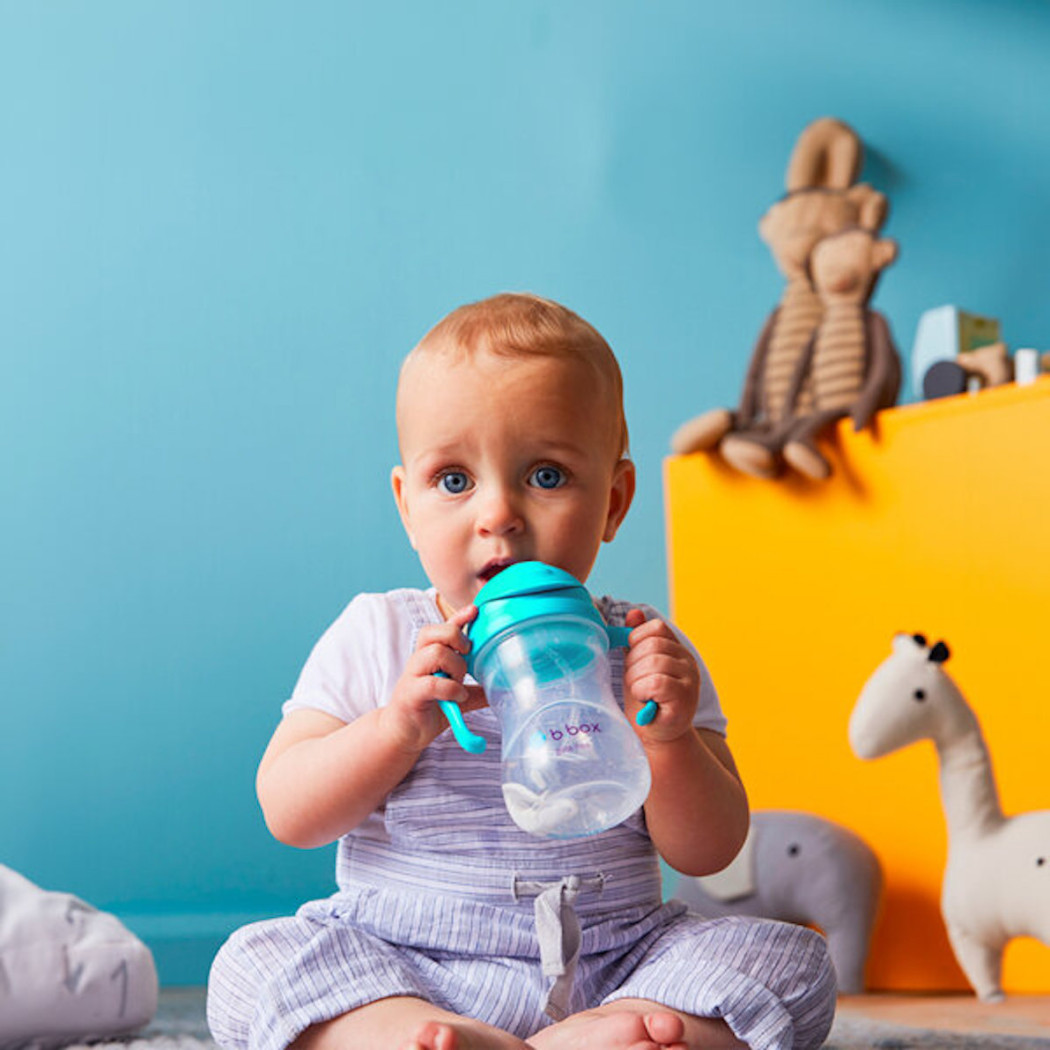 Lazurowy Innowacyjny Bidon ze Słomką Niekapek 240 ml- B.BOX