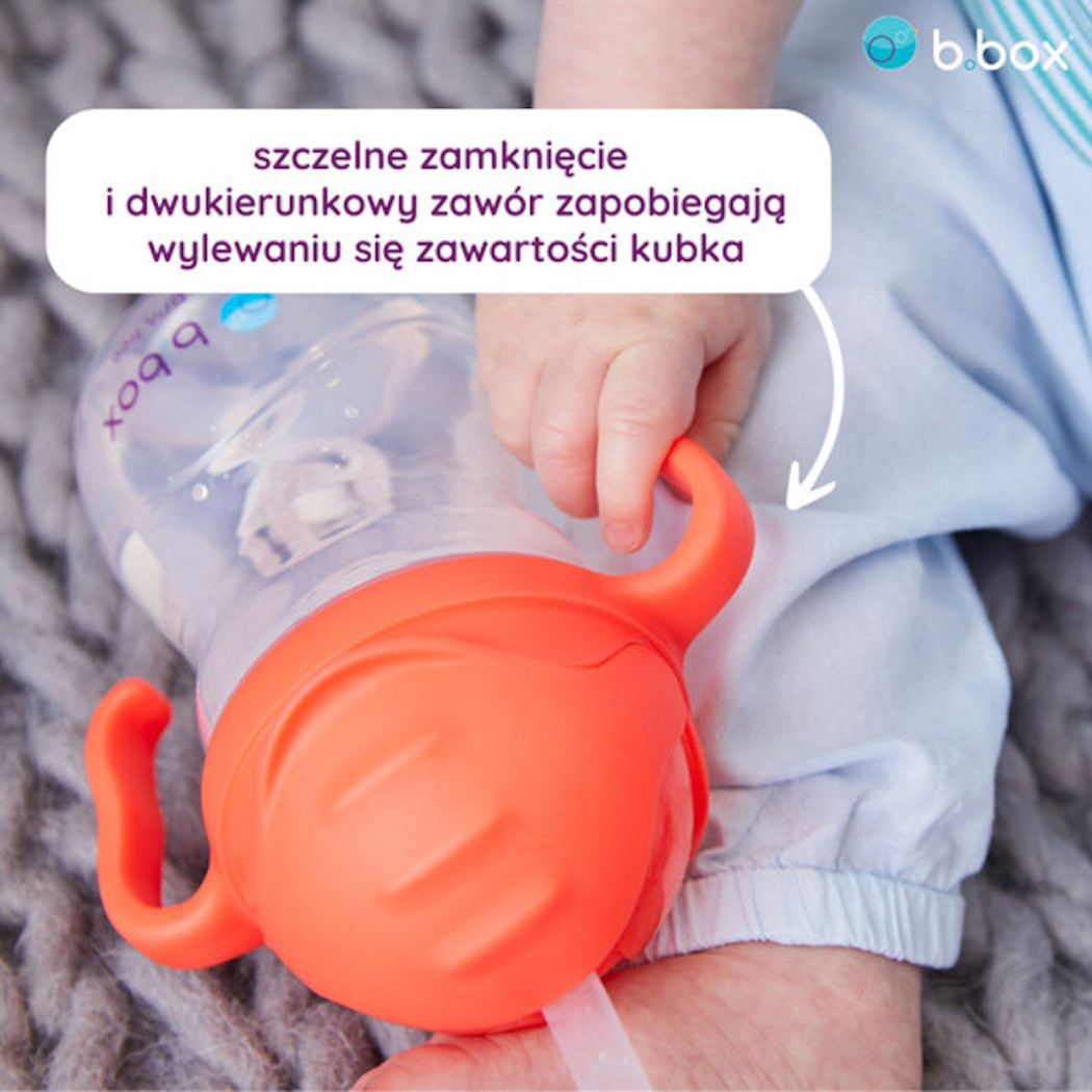 Lazurowy Innowacyjny Bidon ze Słomką Niekapek 240 ml- B.BOX