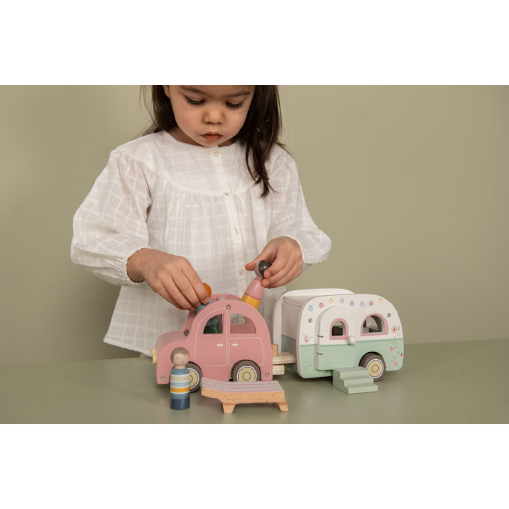 Samochód Kempingowy - Drewniane Autko Camper Car - FSC - Little Dutch