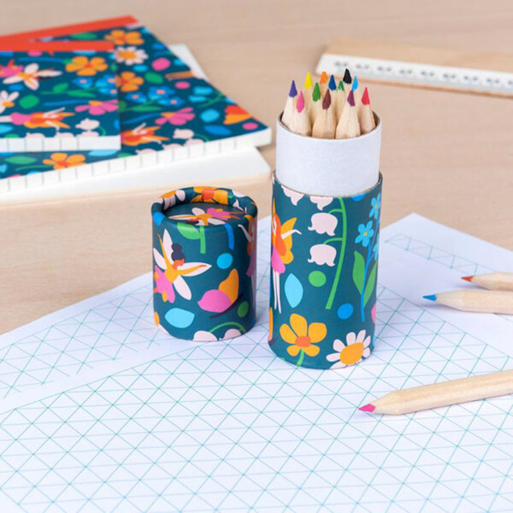 Kredki Drewniane w Tubie 12szt. - Wróżki - Rex London Trade