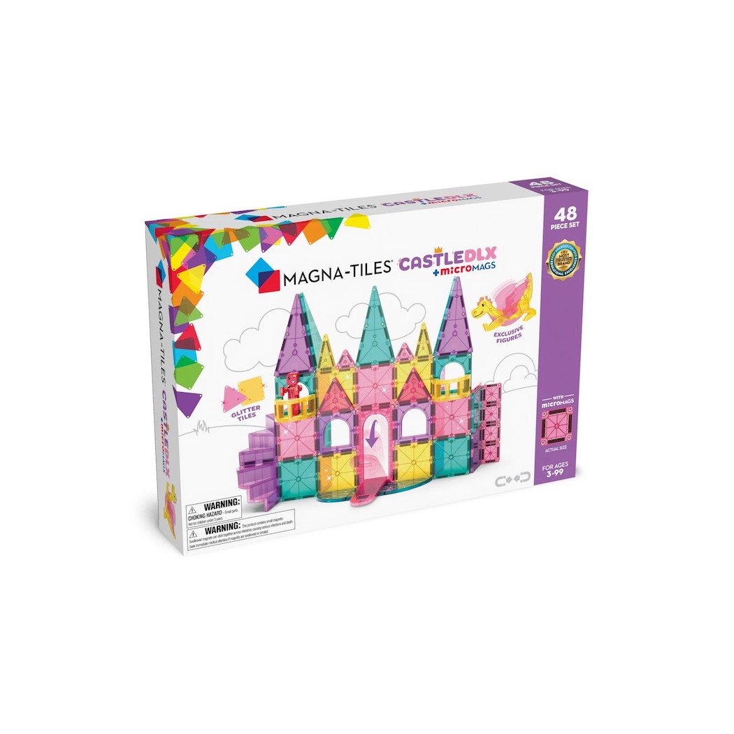 Zamek Deluxe - Klocki Magnetyczne 48 elementów - Castle - Magna-Tiles