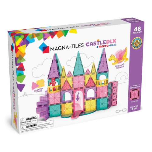 Zamek Deluxe - Klocki Magnetyczne 48 elementów - Castle - Magna-Tiles