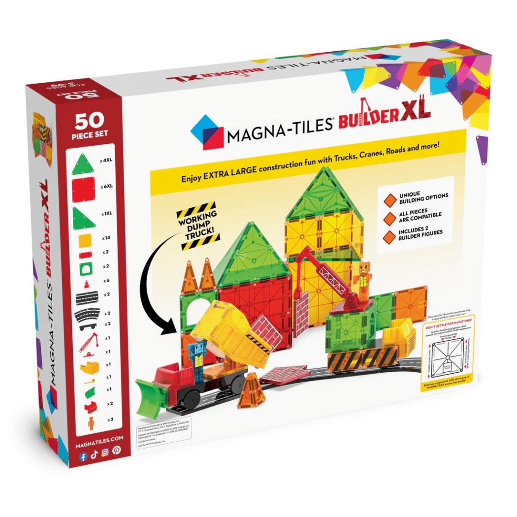 XL Builder - Klocki Magnetyczne 50 elementów - Budowniczy - Magna-Tiles