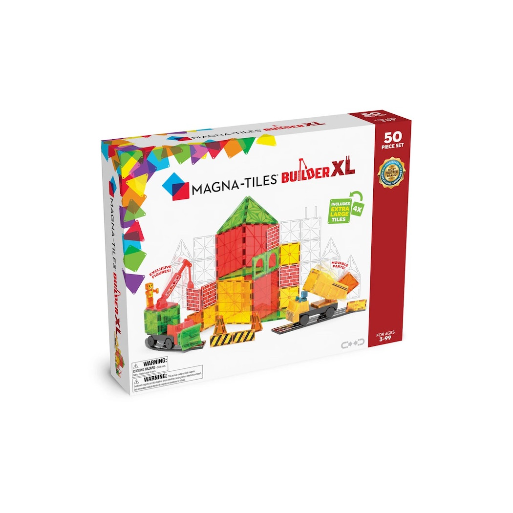 XL Builder - Klocki Magnetyczne 50 elementów - Budowniczy - Magna-Tiles