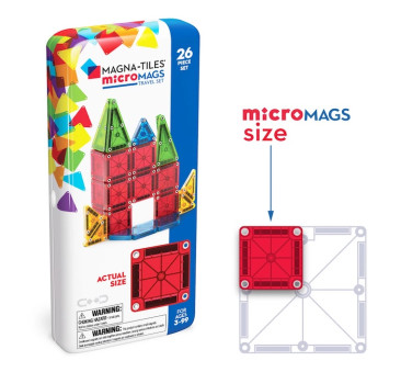 microMAGS 26 - Podróżne Klocki Magnetyczne 26 elementów - Travel Set - Magna-Tiles