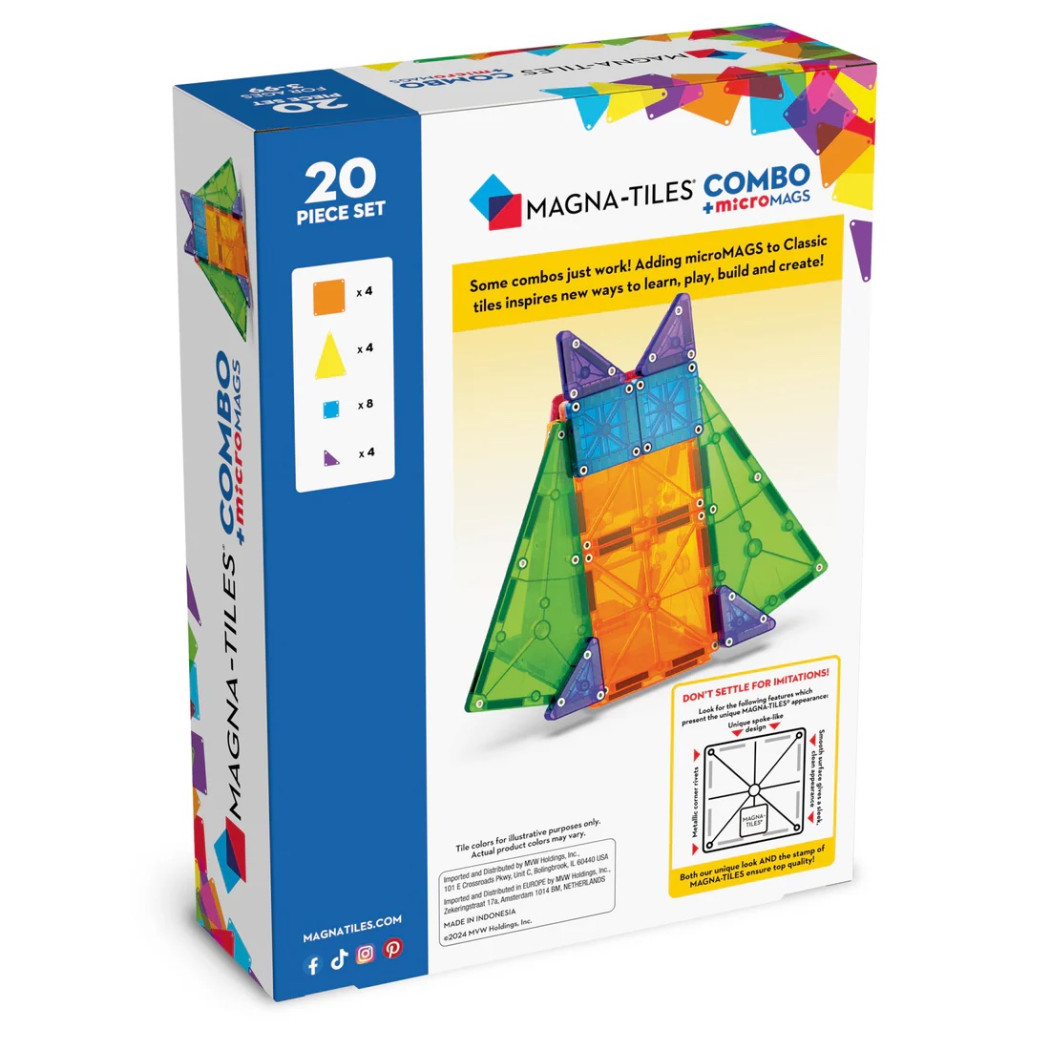 PROMOCJA microMAGS Combo 20 elementów Klocki Magnetyczne - Magna-Tiles