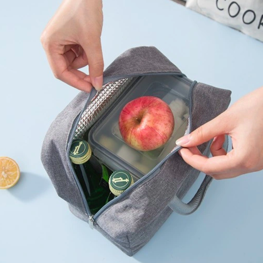 Szara - Torba Termiczna Śniadaniowa LunchBox na Jedzenie