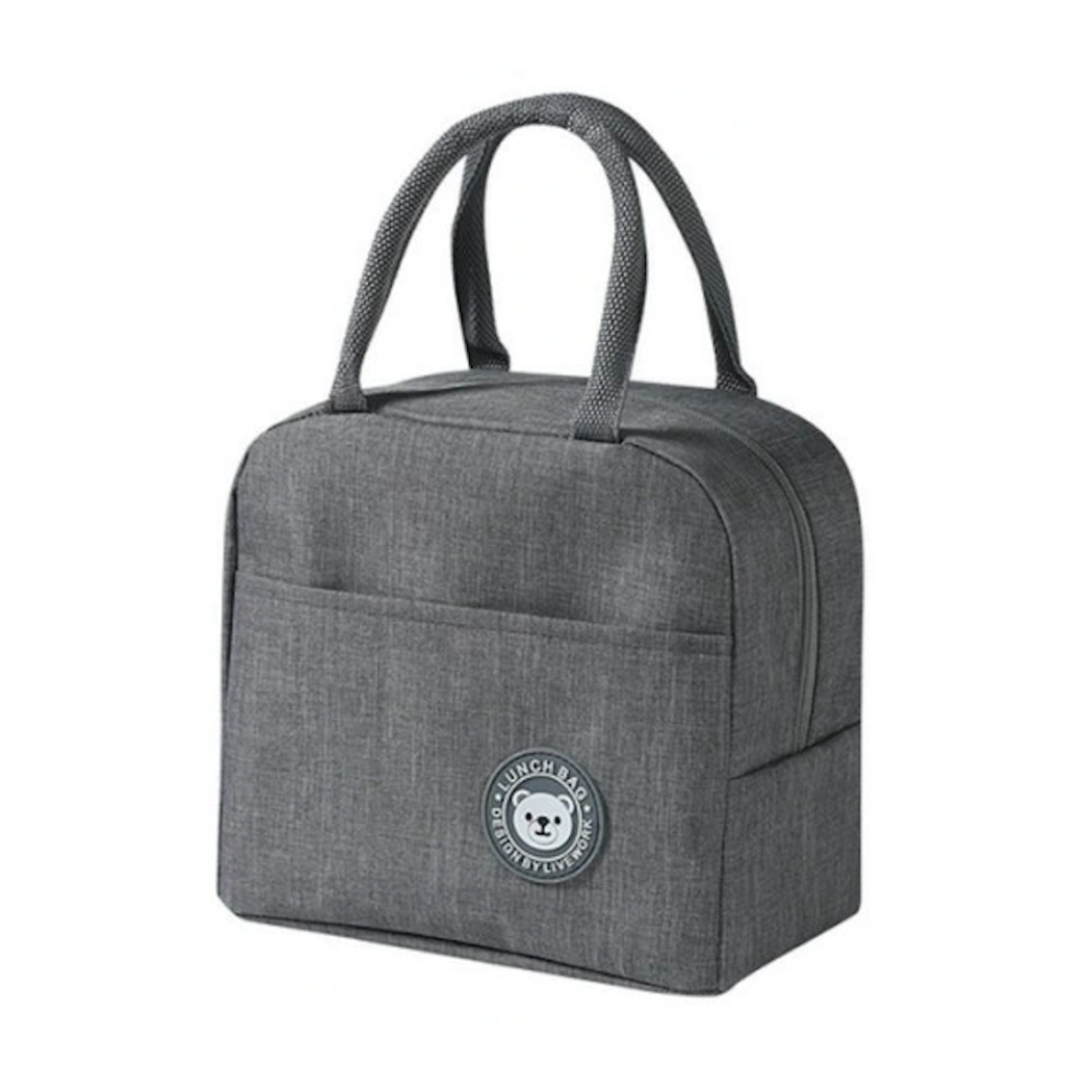 Szara - Torba Termiczna Śniadaniowa LunchBox na Jedzenie