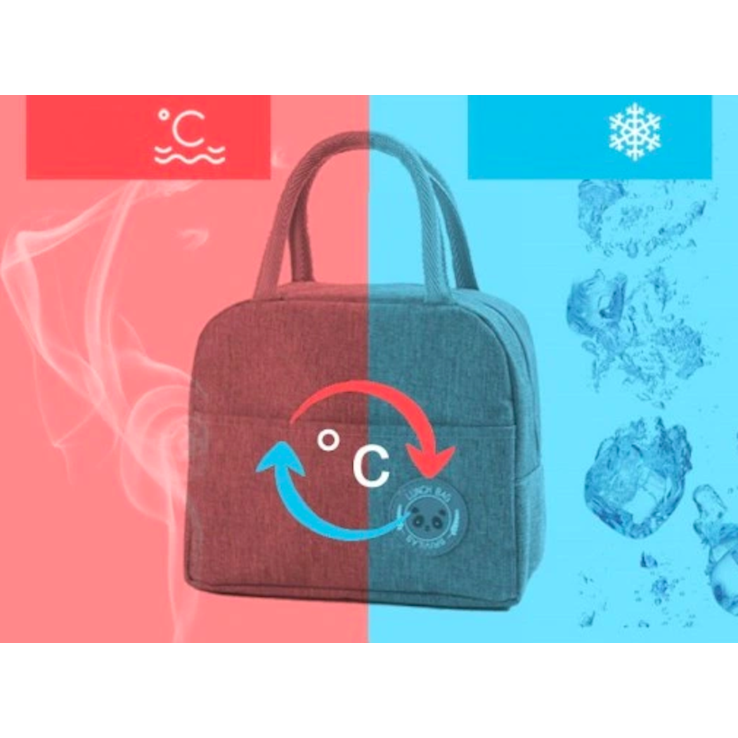 Szara - Torba Termiczna Śniadaniowa LunchBox na Jedzenie