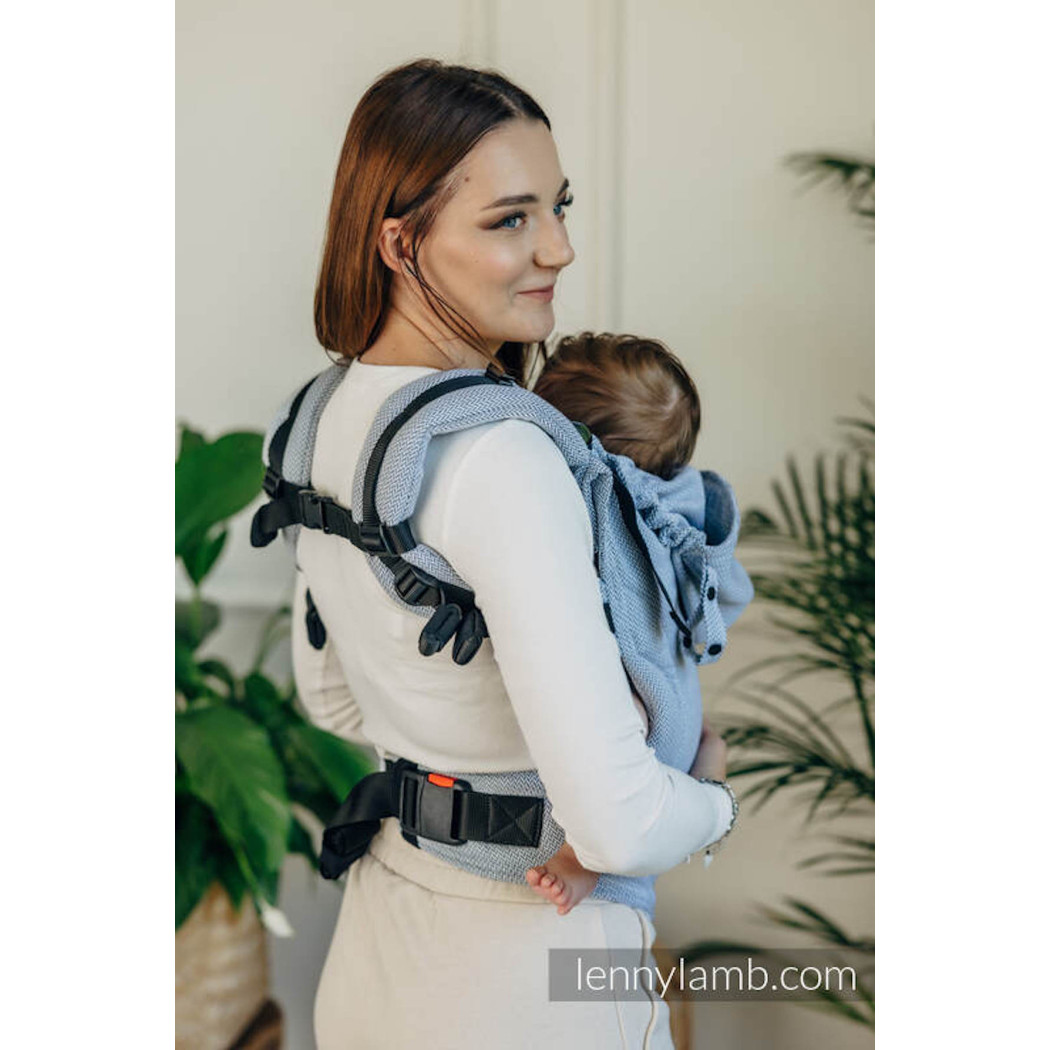 MAŁA JODEŁKA SZARA - LennyGo - Moje pierwsze nosidełko ergonomiczne - splot jodełkowy, Baby size - LennyLamb