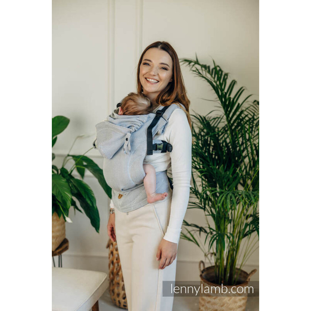 MAŁA JODEŁKA SZARA - LennyGo - Moje pierwsze nosidełko ergonomiczne - splot jodełkowy, Baby size - LennyLamb