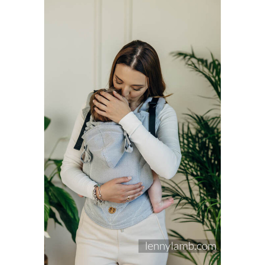 MAŁA JODEŁKA SZARA - LennyGo - Moje pierwsze nosidełko ergonomiczne - splot jodełkowy, Baby size - LennyLamb