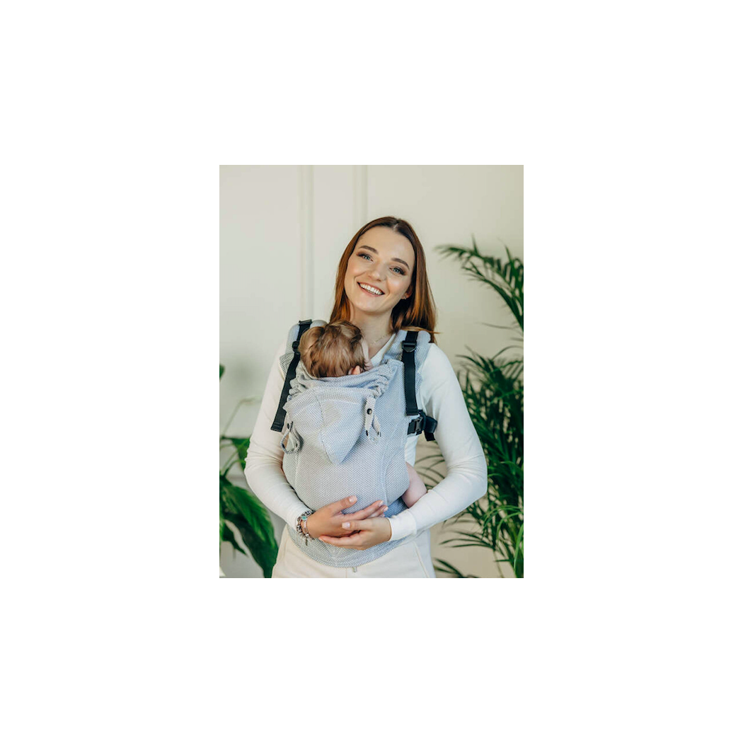 MAŁA JODEŁKA SZARA - LennyGo - Moje pierwsze nosidełko ergonomiczne - splot jodełkowy, Baby size - LennyLamb
