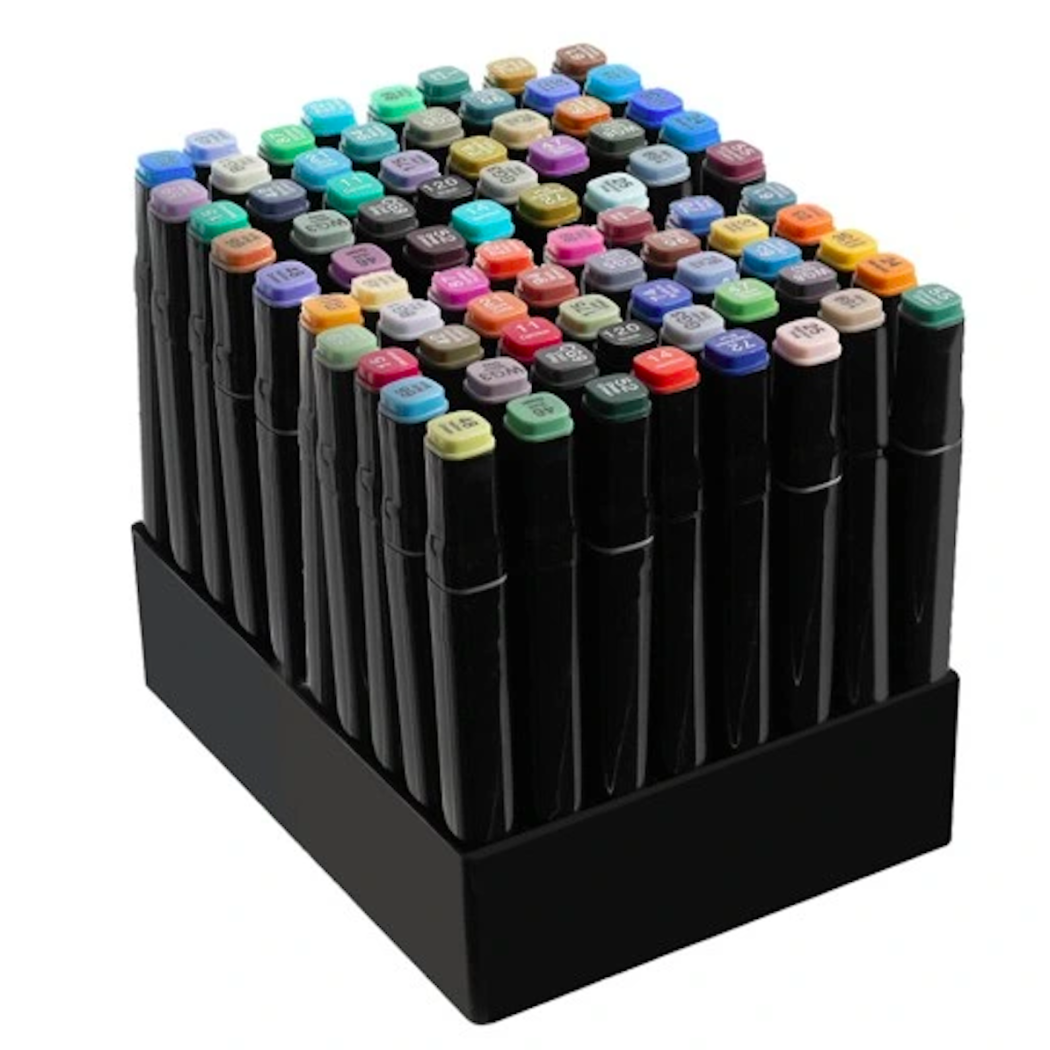 Markery Dwustronne - Flamastry Alkoholowe w Torbie - Pisaki Mazaki 80 szt - Maaleo