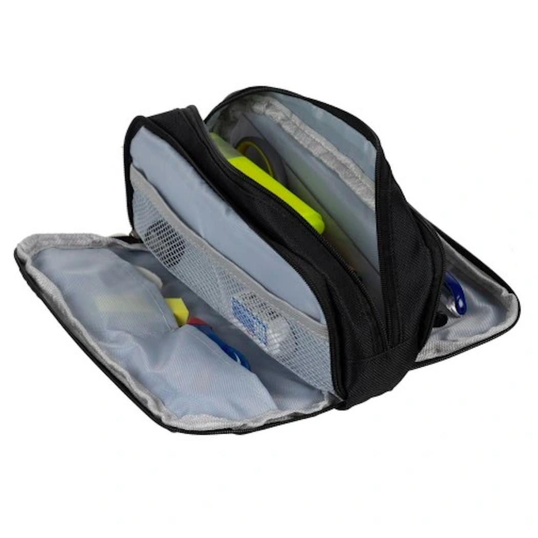 Piórnik Szkolny Saszetka - Trzykomorowy Duży Czarny Piórnik dla Dzieci - Maaleo