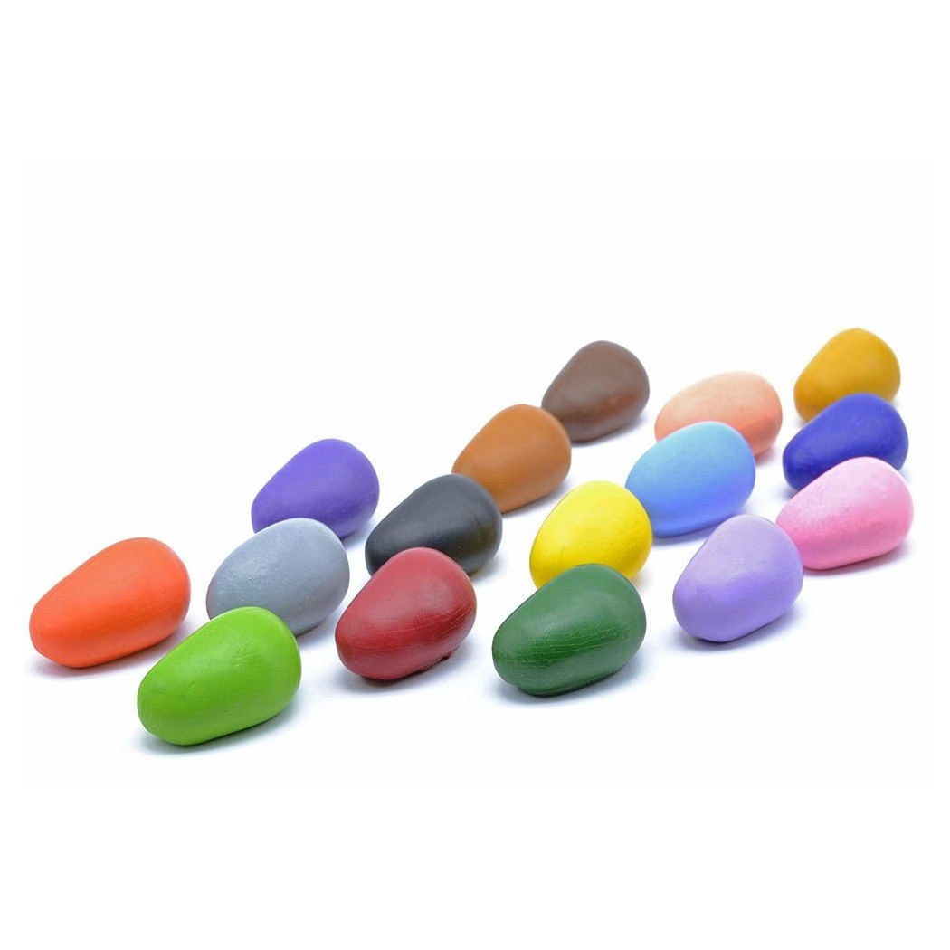 Crayon Rocks 16A - kredki stożkowe kamyki - 16 sztuk w aksamitnym woreczku