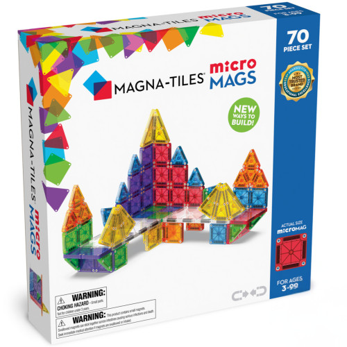 microMAGS 70 - Klocki Magnetyczne 70 elementów - Micro Mags Size - Magna-Tiles