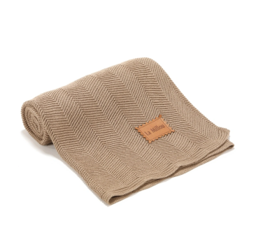 Carmel - Kocyk Bambusowy 80x90 cm - Jodełka Karmelowy - La Millou