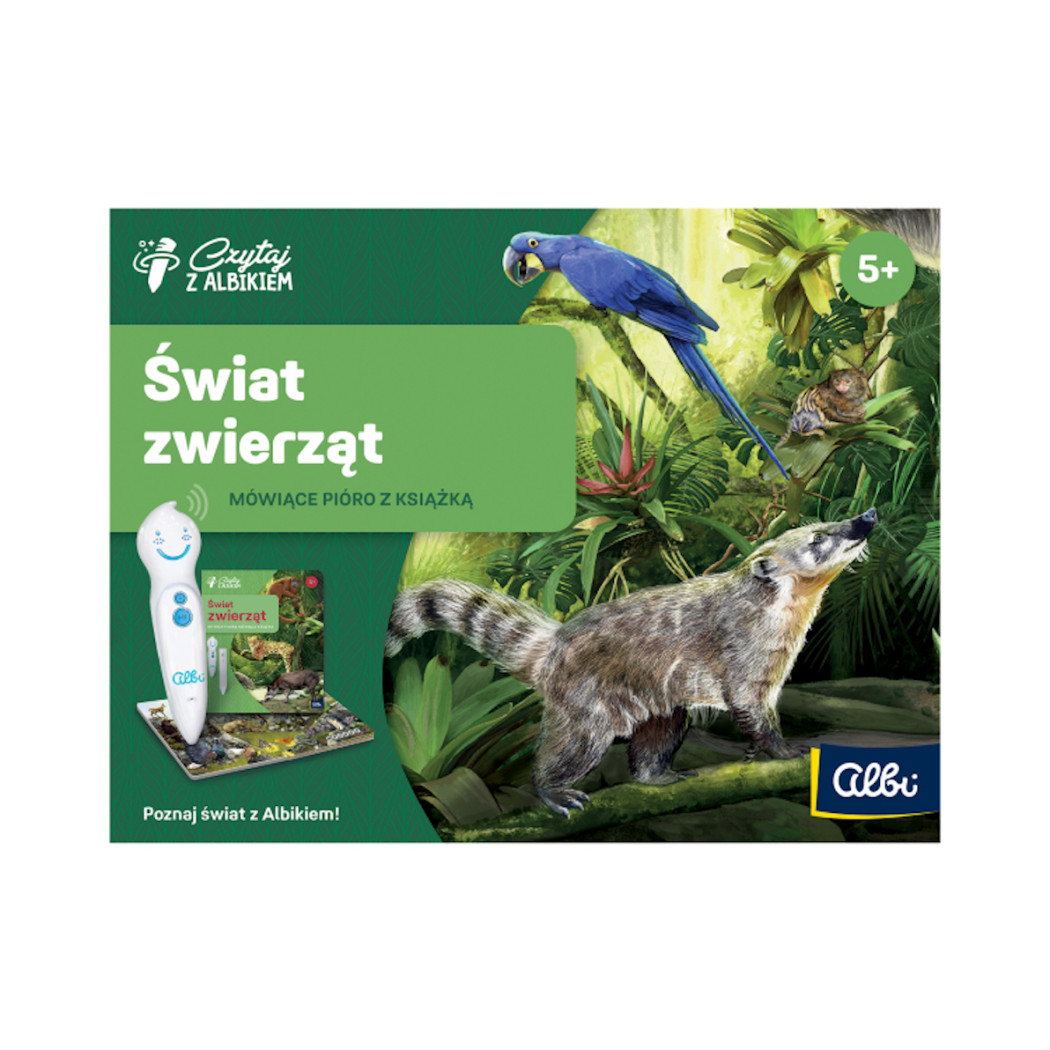 Zestaw Świat Zwierząt - Mówiące Pióro z Książką - Czytaj z Albikiem - Albi