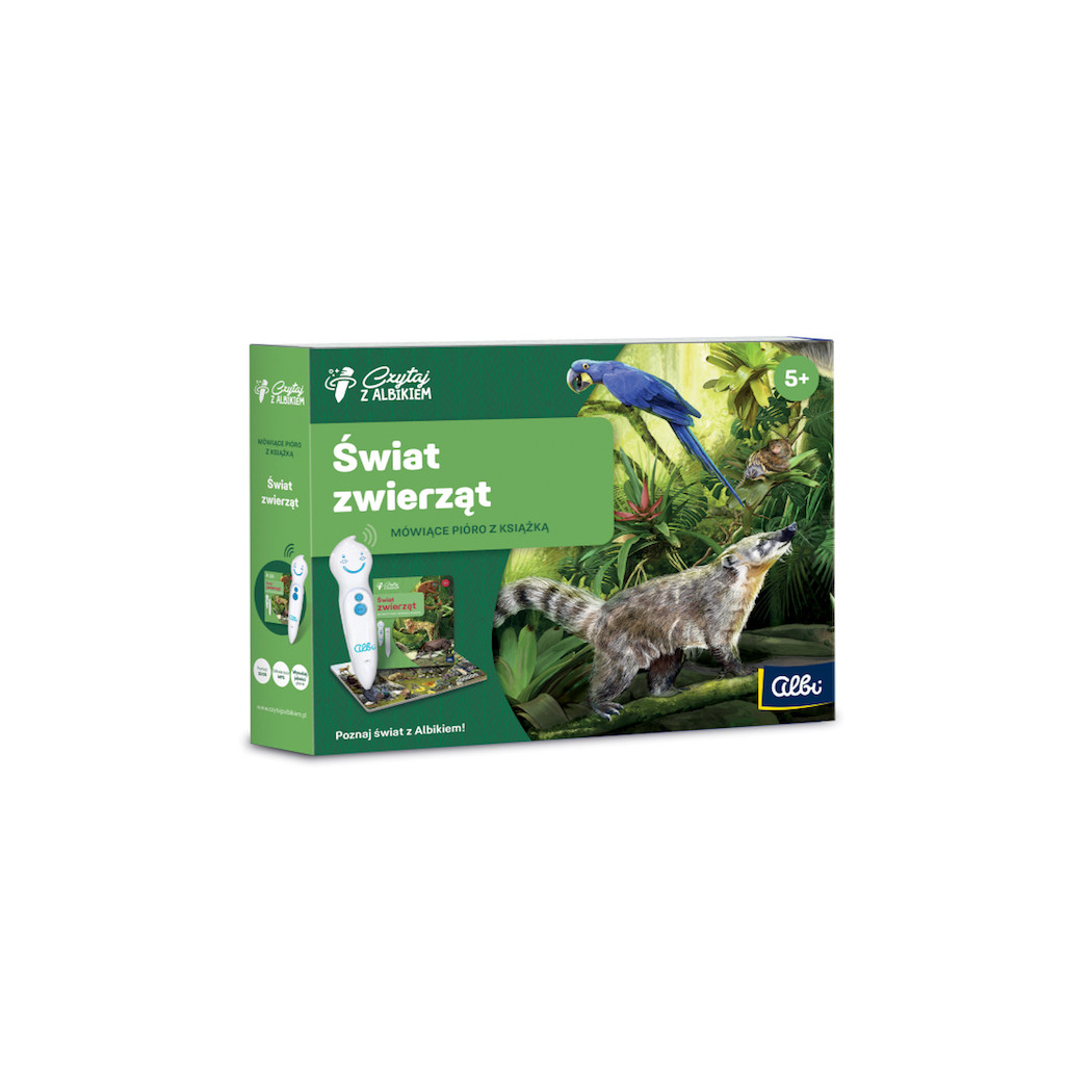 Zestaw Świat Zwierząt - Mówiące Pióro z Książką - Czytaj z Albikiem - Albi