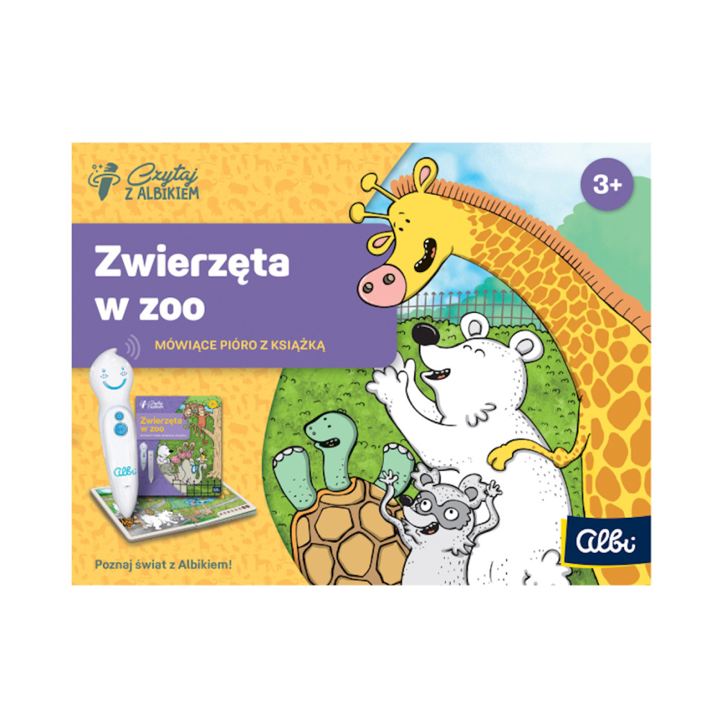 Zestaw Zwierzęta w ZOO - Mówiące Pióro z Książką - Czytaj z Albikiem - Albi