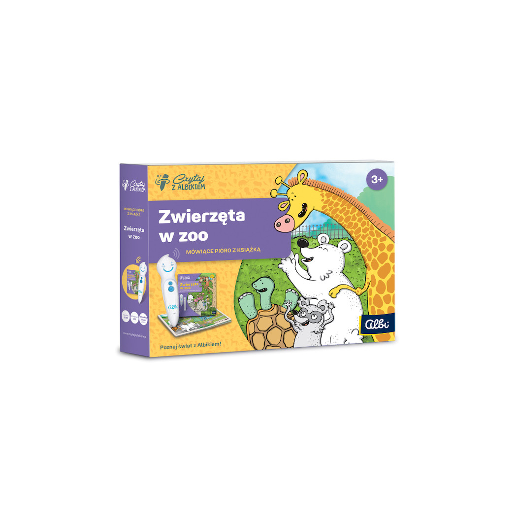 Zestaw Zwierzęta w ZOO - Mówiące Pióro z Książką - Czytaj z Albikiem - Albi