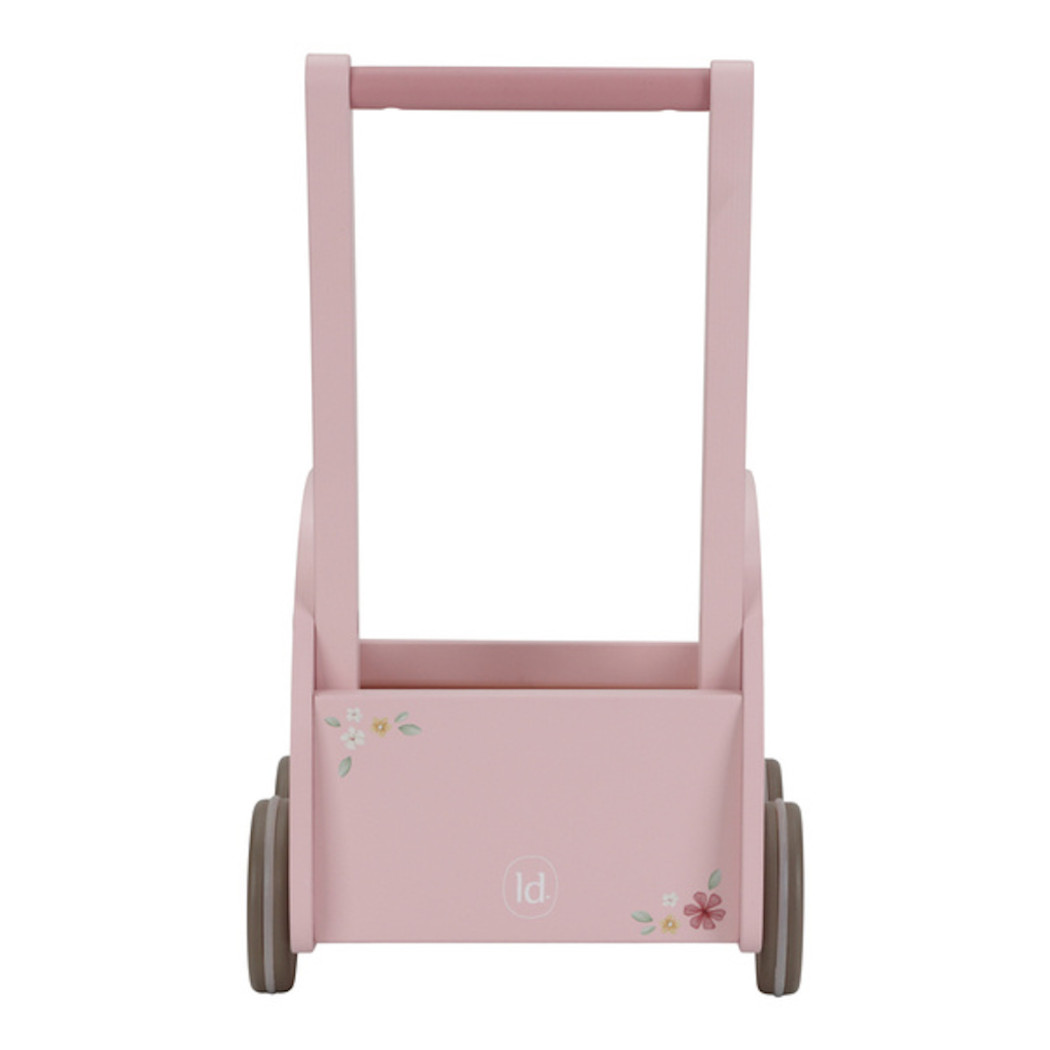 Drewniany Wózeczek na Zabawki Pchacz Pink - Little Dutch