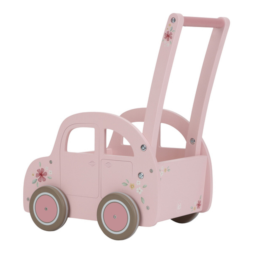 Drewniany Wózeczek na Zabawki Pchacz Pink - Little Dutch