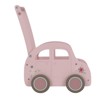 Drewniany Wózeczek na Zabawki - Pchacz Wózek Pink - Little Dutch